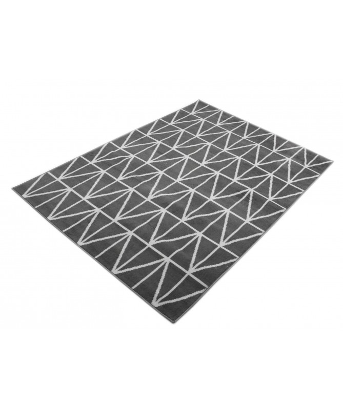 Dywan Smart BCF Trójkąty Ciemny Szary