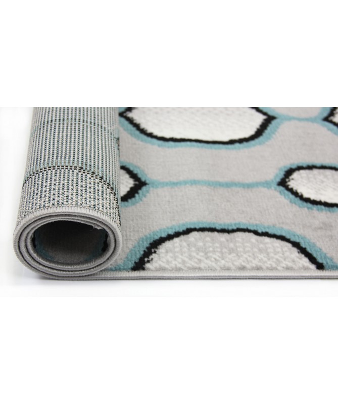 Dywan Smart BCF Łańcuszek Szary/Turkus