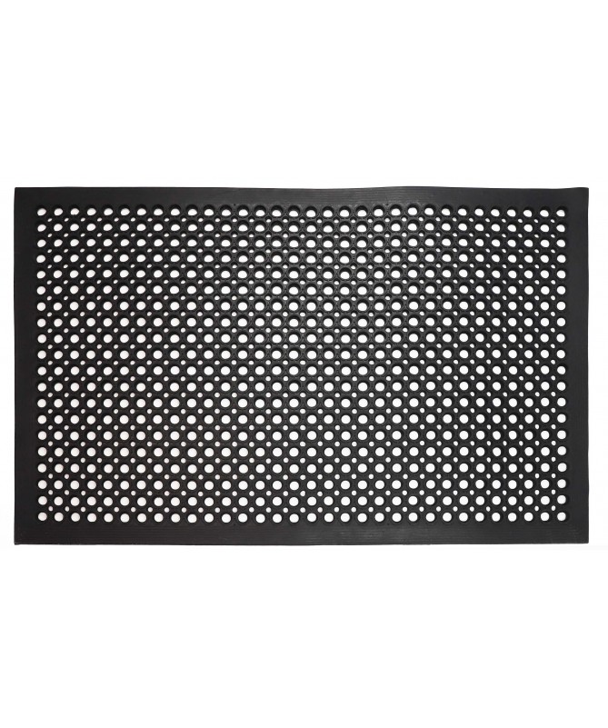 Gruba wycieraczka pod drzwi gumowa ażurowa z rantem 80x120 cm - dywaneo.pl