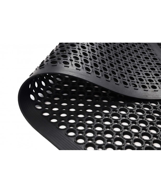 Gruba wycieraczka pod drzwi gumowa ażurowa z rantem 80x120 cm - dywaneo.pl