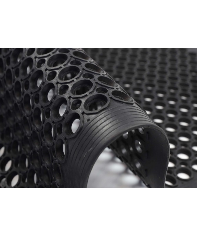 Gruba wycieraczka pod drzwi gumowa ażurowa z rantem 80x120 cm - dywaneo.pl