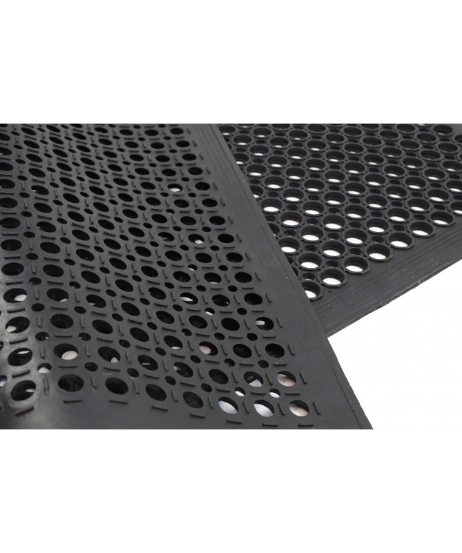 Gruba wycieraczka pod drzwi gumowa ażurowa z rantem 80x120 cm - dywaneo.pl