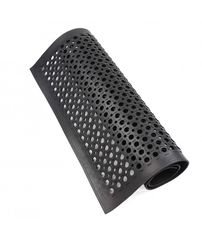 Gruba wycieraczka pod drzwi gumowa ażurowa z rantem 80x120 cm - dywaneo.pl