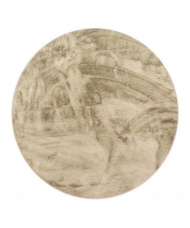 Dywan Okrągły Bella New Rabbit Królicze Futerko Beżowy