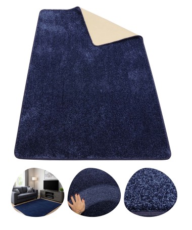 Dywan Poliestrowy Miękki Gęsty Do Salonu Granatowy Residence