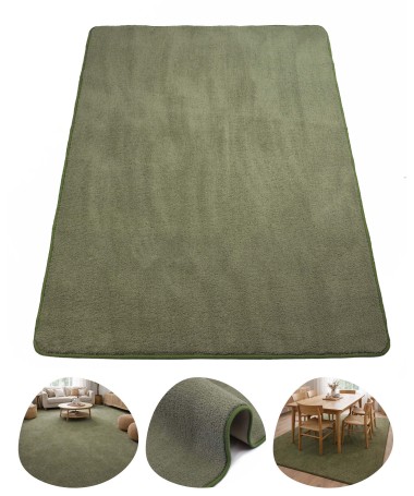 Dywan Poliestrowy Miękki Do Salonu Szałwiowa Zieleń Maldives