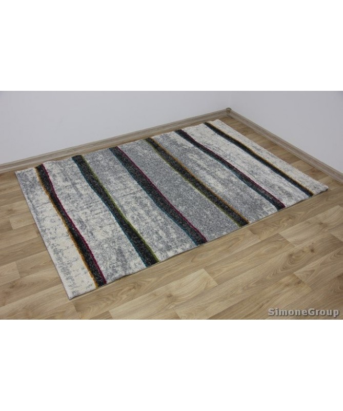 Nowoczesny dywan szary New Look 25201059 - geometryczny wzór - dywaneo.pl