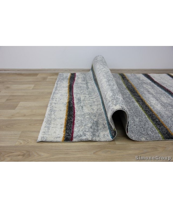 Nowoczesny dywan szary New Look 25201059 - geometryczny wzór - dywaneo.pl