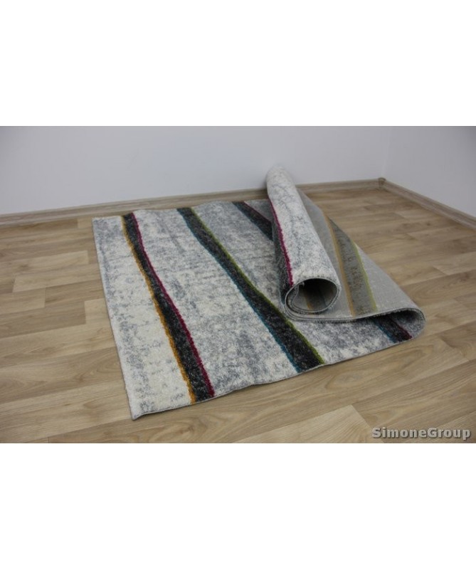 Nowoczesny dywan szary New Look 25201059 - geometryczny wzór - dywaneo.pl