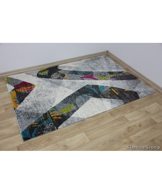 Nowoczesny dywan szary New Look 25207059 - geometryczny wzór - dywaneo.pl