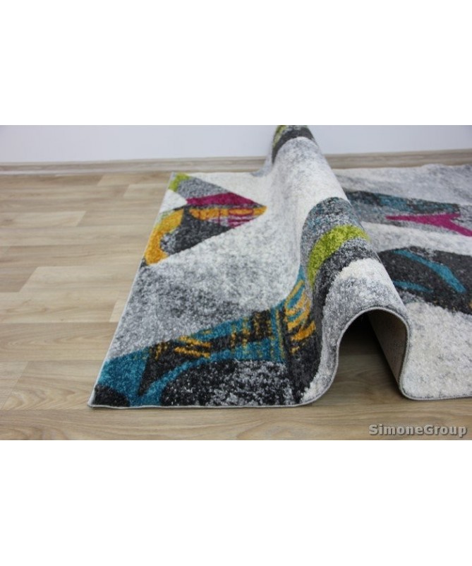 Nowoczesny dywan szary New Look 25207059 - geometryczny wzór - dywaneo.pl