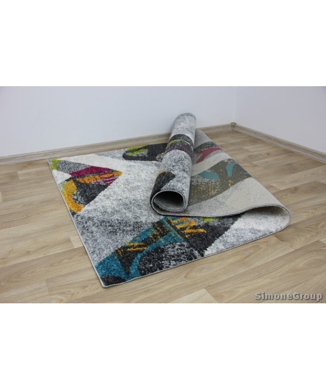 Nowoczesny dywan szary New Look 25207059 - geometryczny wzór - dywaneo.pl